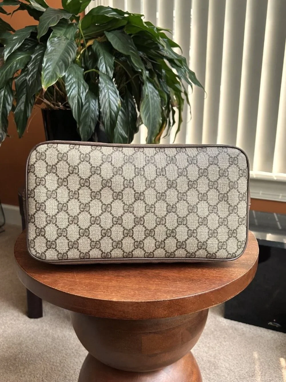 GUCCI GG Dome Satchel Bag, Taupe